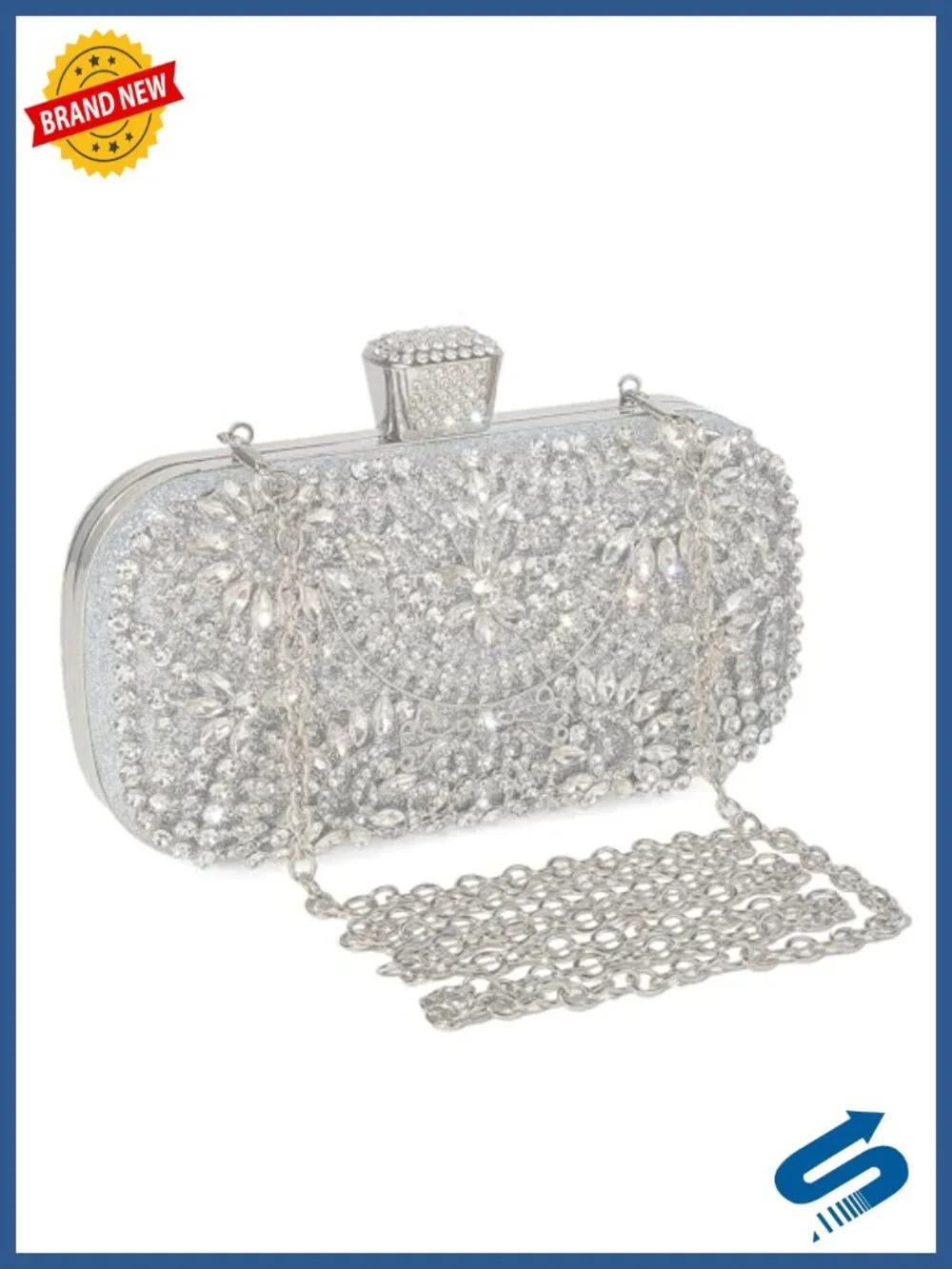 Sparkly Rhinestone Crystal Clutch Bag Sequin Bridal Evening Purse